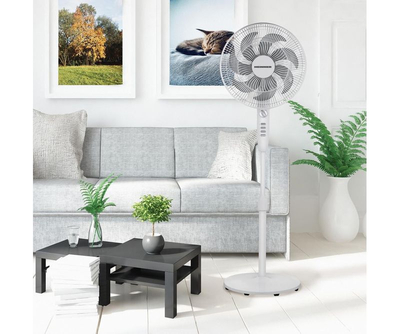 Ventilator në këmbë HEINNER HSF-M750MWH, 50W, 3 shpejtësi, i bardhë