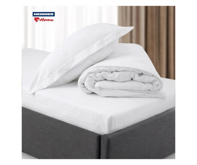 Mbulesë jorgani Heinner Hotel Damask, 200x220 cm, 100% pambuk, e bardhë