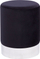 Taburet kadife BRIGITTE, cilindrik, bazë metalike, i zi
