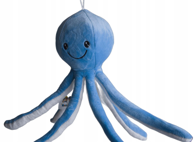 Lodër pelushi oktapod, 35 cm, për foshnja, blu