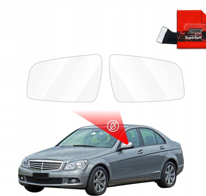Foli mbrojtëse pasqyre GRIZZ ZeroDrop, hidrofobike, për Mercedes Benz C Class W204 Sedan 2007-2011, transparente