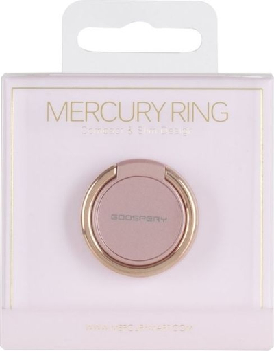 Mbajtëse unaze për telefon Partner Tele.com Mercury Ring Finger Holder, ngjitës i fortë, black silver