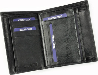 Portofol për meshkuj Rovicky RV-7870-8602, vertikal, lëkurë natyrale, RFID, i zi