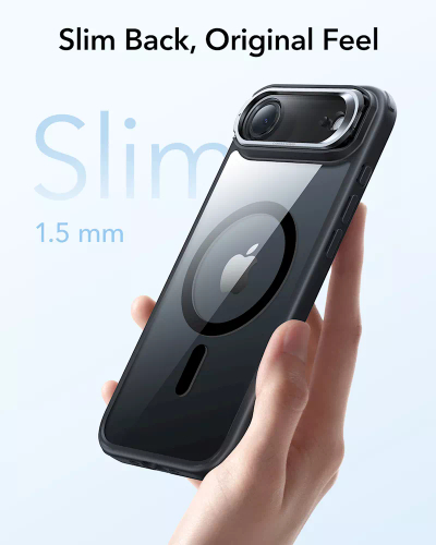 Mbrojtëse me mbajtëse ESR Classic Hybrid Magnetic Case (Camera Control) për iPhone Air, e zezë/transparente