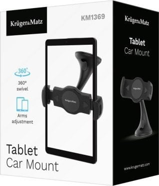 Mbajtës tableti për makinë Kruger&amp;Matz KM1369, deri 10\", rrotullim 360°, i zi