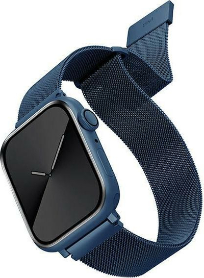 Rrip ore Uniq Dante për Apple Watch Series 4 5 6 7 SE 38 40 41mm, çelik inox, blu kobalt