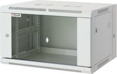 Kabinet muri Intellinet me dy seksione, 15U, për pajisje 19", gri RAL 7035