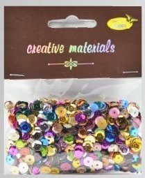 Shkëlqyes dekorativë Galeria Hobby Metallic Sequins, 6 mm, 20 g, shumëngjyrëshe metalike