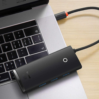 Надворешен хаб Baseus Lite, 4x USB 3.0, кабел 0.25 m, црн