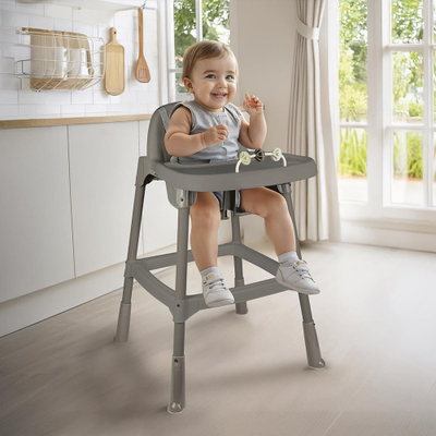 Karrige e lartë Dolu High Chair, plastike, për fëmijë, gri