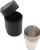 Set gota udhëtimi çelik inox, 6 copë, 30ml, argjendtë me kuti të zezë