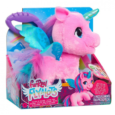 Lodër pelushi interaktive FurReal Flyalots Flitter My Alicorn, me zëra, 20 cm, rozë