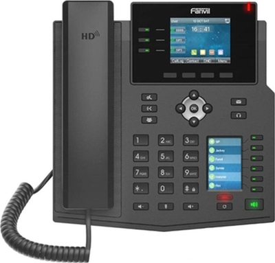 IP телефон Fanvil X4U V2, 12 SIP линии, екран во боја, црн