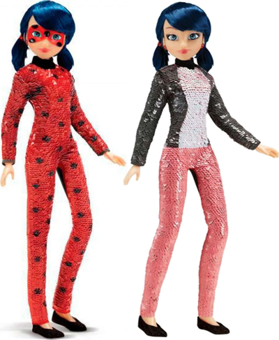 Set lodrash Playmates Miraculous Fashion Flip Ladybug, kukull 12", 2 pjesë