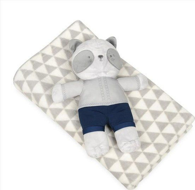 Set dhurate për bebe Babymatex Panda Grey, batanije dhe lodër pelushi, gri