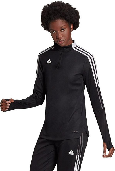 Bluzë trajnimi adidas Tiro 21 për goca, AEROREADY, me mëngë të gjata, e zezë