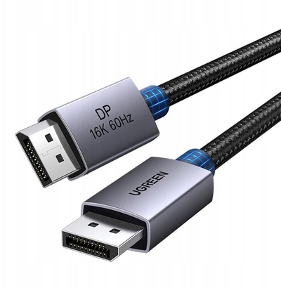 Kabllo DisplayPort UGREEN 2.1, 80Gbps, 16K, 2m, e zezë