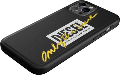 Mbrojtëse telefoni Diesel Moulded Case Embroidery FW20 për iPhone 12 Pro Max, Black Lime