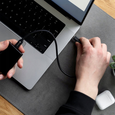 Kabllo Forcell F-energy C338, USB-C në USB-C, 60W 3A, 1m, e zezë