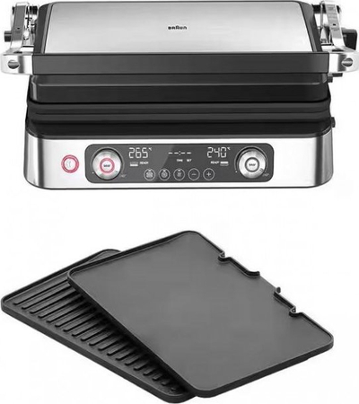 Grill kontakti Braun MultiGrill 9 CG9140, pllaka që ndërrohen, veshje jo-ngjitëse, i zi