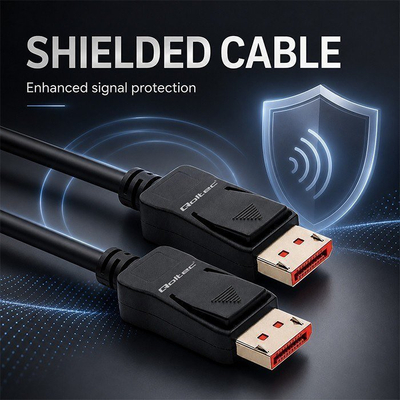 Kabllo DisplayPort Qoltec 52731, DP 2.1, 8K, 1.5m, e zezë