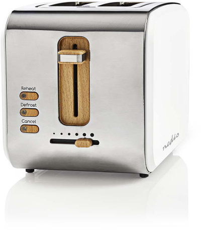 Tostjer inox Extra Wide, 900W, 2 vende, 6 nivele pjekjeje, i bardhë