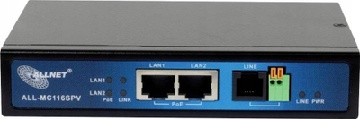 Modem VDSL2 Allnet ALL-MC116SPV, 2x Gigabit PoE, deri nё 100 Mbps