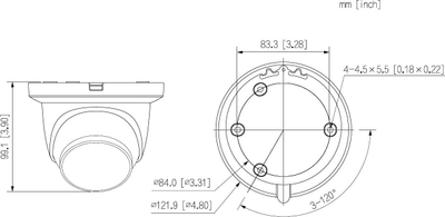 Kamerë IP Dahua IPC-HDW2549TM-S-IL-0280B, dome, PoE, e zezë