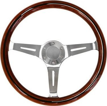 Timon portov Steering Wheel 380MM Wood Style, 380mm, stil druri, kafe