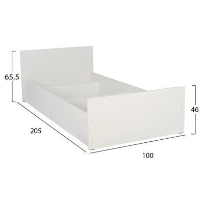 Shtrat tek Adler Melamine HM2433.03, 90x200cm, melaminë, i bardhë