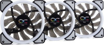 Ventilatorë PC Alphacool Eiszyklon Aurora LUX 120mm, set me 3 copë, Digital RGB, të bardhë