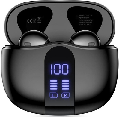 Kufje TWS Tech-Protect Ultraboost Core G2, Bluetooth 5.4, kuti karikimi 300mAh, të zeza