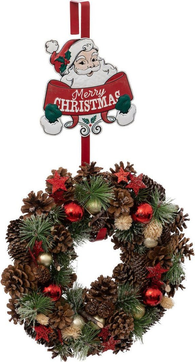 Varëse dere për kurorë Atmosphera Merry Christmas, metal, 16.5x6x38.5 cm, e kuqe