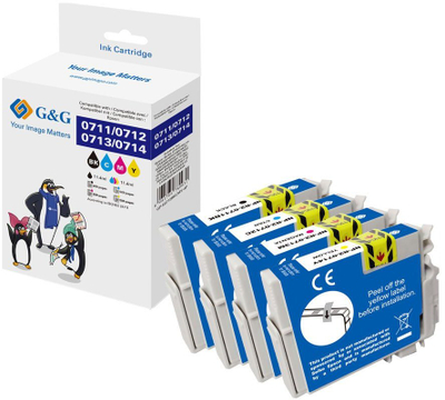 Set bojë printeri G&G GP-E0715BKCMY-4P, 4 ngjyra, kompatibël