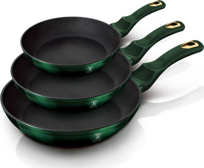 Set tiganësh Berlinger Haus Emerald, 20 - 28 cm, 3 copë, të gjelbër