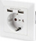 Prizë muri Digitus Assmann, 1x 230V, 2x USB 5V 2.1A, e bardhë