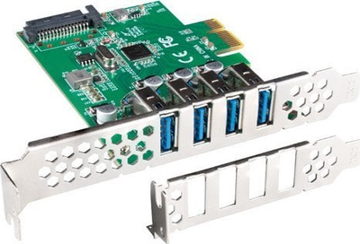 Kartë PCI Express Lanberg PCE-US3-004, 4 porta USB 3.1 Gen 1, 5 Gbps, e zezë