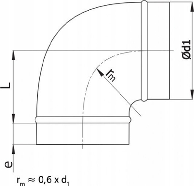 Gyp këndor ventilimi SpiroFlex Elbow DN 200, 90°, çelik i galvanizuar