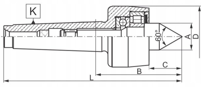 Qendër rrotulluese për torno Bison 8811-4/II, Morse K4, deri 3000 rpm