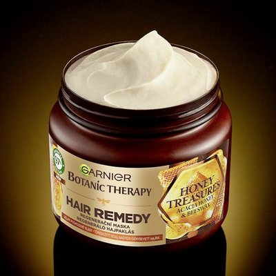 Maskë rigjeneruese për flokët e dëmtuar Garnier Botanic Therapy Honey Treasure, 340 ml