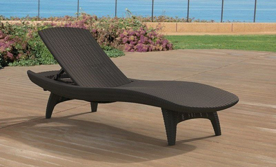 Shezlong kopshti KETER Pacific Lounger, plastikë ratan, i kafe