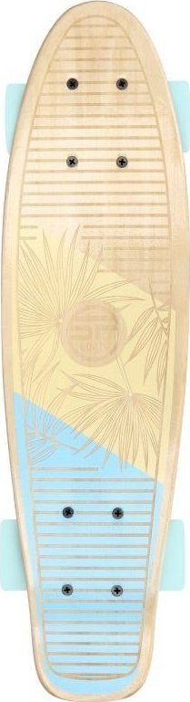 Skateboard cruiser Spokey Woo Fish, maple kanadeze, ABEC7, ngjyrë druri me blu pastel