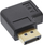 Adapter DisplayPort InLine, mashkull në femër, kënd majtas, i zi