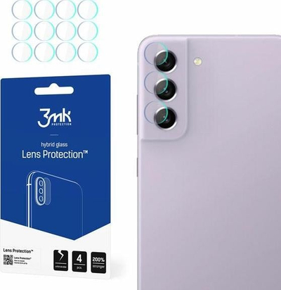 Mbrojtëse xhami për kamera 3MK Lens Protection Samsung Galaxy S21 FE 5G, set 4 copë, transparente
