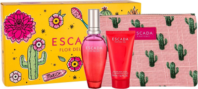 Set për trup Escada Flor Del Sol EDT 50 ml, losion trupi 50 ml & çantë kozmetike
