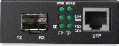 Konvertues media Digitus DN-81000, 10 Gigabit, nga RJ45 në SFP, ngjyrë e zezë