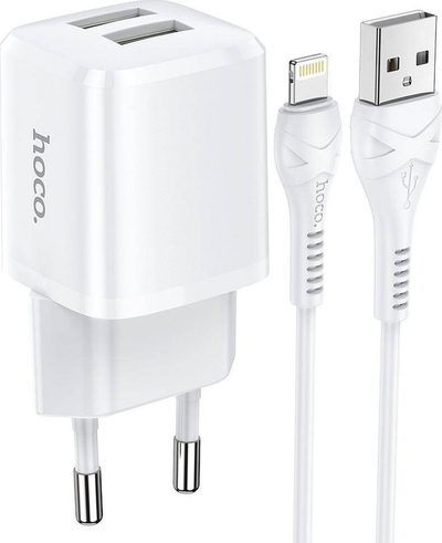 Karikues muri Hoco N8, USB me kabllo Lightning, 1A, i bardhë