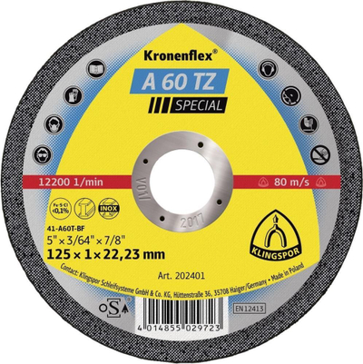 Disk prerës metali Klingspor 115x1.0mm A60 TZ Special K202400