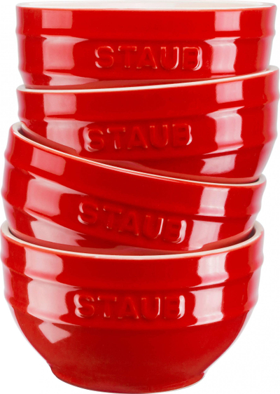 Set tasa qeramike Staub Ceramique, 0.4L, 4 copë, e kuqe