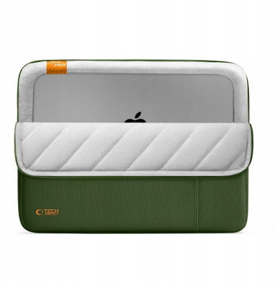 Çantë laptopi Tech-Protect Defender 13-14", poliester, xhep aksesorësh, e gjelbër